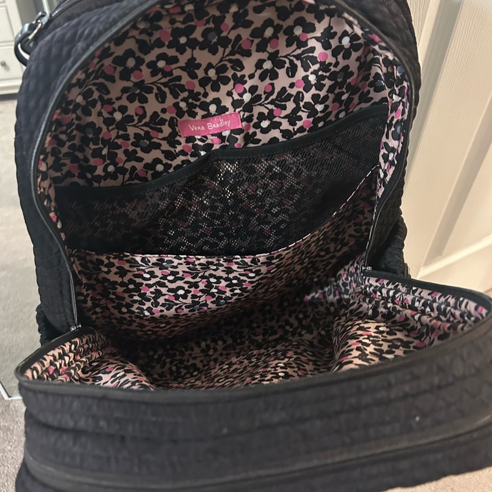 Black Quilted Backpack - Picture 2 of 4